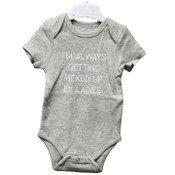 Wholesale - 3-6 Month Gray Onesie- Picked Up By Ladies C/P 48, UPC: 885114880881